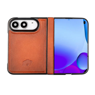 York Leather MagSafe Snap-On Case for iPhone Duo, Burnished Tan - BlackBrook Case