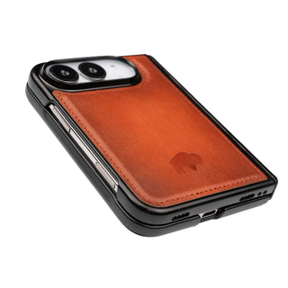 York Leather MagSafe Snap-On Case for iPhone Duo, Burnished Tan - BlackBrook Case
