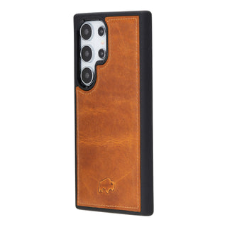 York Leather Snap-On Case - Galaxy S24 Ultra, Golden Brown - BlackBrook Case