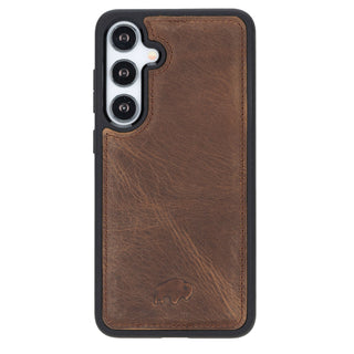 York Leather Snap-On Case – Galaxy S25 Plus, Distressed Coffee - BlackBrook Case