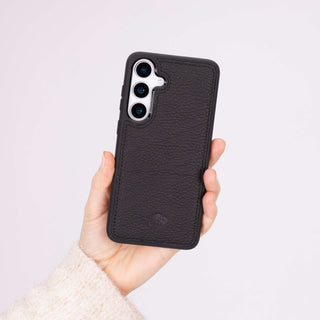 York Leather Snap-On Case – Galaxy S25 Plus, Pebble Black - BlackBrook Case