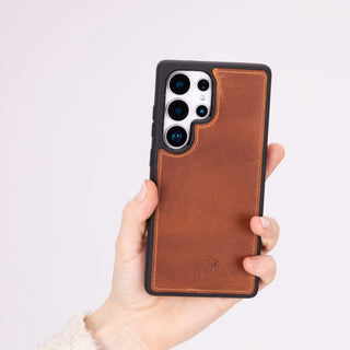 York Leather Snap-On Case – Galaxy S25 Ultra, Golden Brown - BlackBrook Case