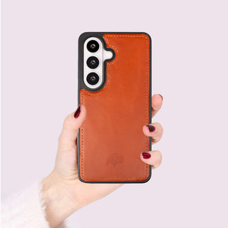 York Leather Snap - On Case – Galaxy S26 Plus, Burnished Tan - BlackBrook Case