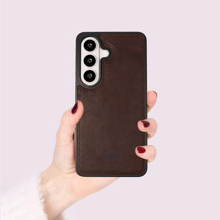 York Leather Snap - On Case – Galaxy S26 Plus, Distressed Coffee - BlackBrook Case