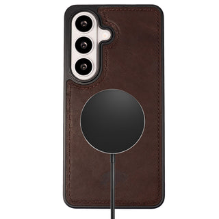 York Leather Snap - On Case – Galaxy S26 Plus, Distressed Coffee - BlackBrook Case