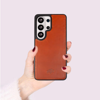 York Leather Snap - On Case – Galaxy S26 Ultra, Burnished Tan - BlackBrook Case