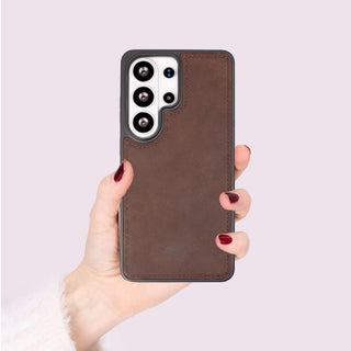 York Leather Snap - On Case – Galaxy S26 Ultra, Distressed Coffee - BlackBrook Case