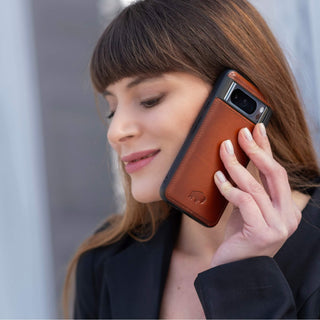 York Leather Snap - On Case – Pixel 10 Pro XL, Burnished Tan - BlackBrook Case