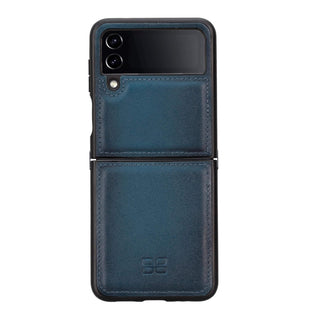 York Samsung Z Flip 4 Leather Back Cover Case, Blue - Bouletta