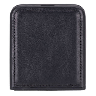 York Samsung Z Flip 5 Leather Back Cover Case, Rustic Black - Bouletta