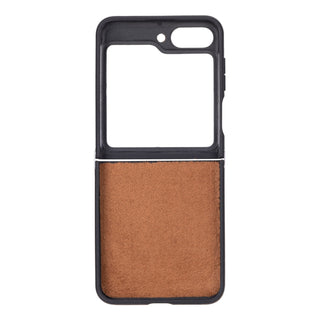 York Samsung Z Flip 5 Leather Back Cover Case, Rustic Tan - Bouletta