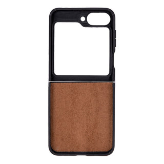 York Samsung Z Flip 6 Leather Back Cover Case, Antique Brown - Bouletta