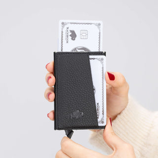 Bond Slim Card Holder Wallet with RFID, Pebble Black - BlackBrook Case