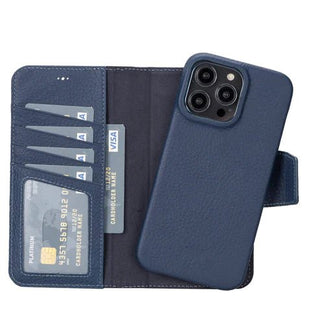 Burkley iPhone 14 PRO Wallet Case, Monaco Blue - BlackBrook Case