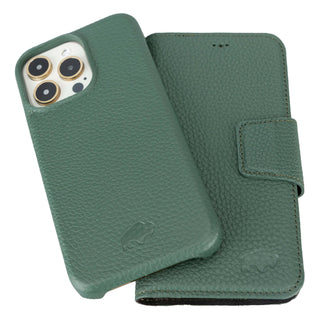 Burkley iPhone 15 Pro MAX Wallet Case, Green - BlackBrook Case