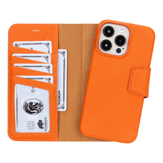 Burkley iPhone 15 Pro MAX Wallet Case, Orange - BlackBrook Case