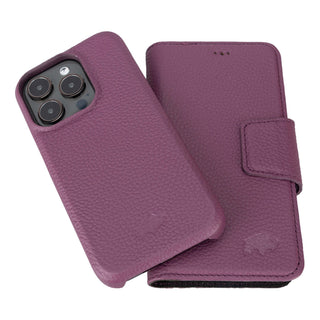 Burkley iPhone 15 PRO Wallet Case, Purple - BlackBrook Case