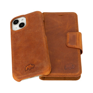 Burkley iPhone 15 Wallet Case, Golden Brown - BlackBrook Case