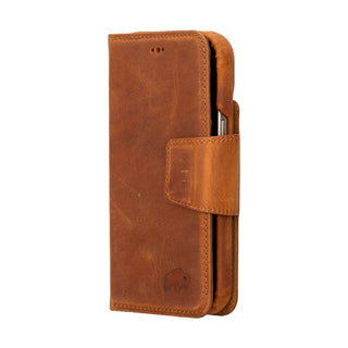 Burkley iPhone 15 Wallet Case, Golden Brown - BlackBrook Case