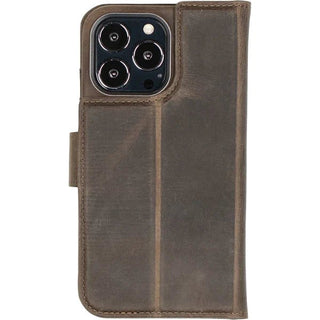 Carson iPhone 14 PRO Wallet Case, Distressed Coffee - BlackBrook Case
