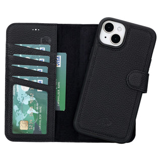 Carter iPhone 15 Plus Wallet Case, Pebble Black - BlackBrook Case