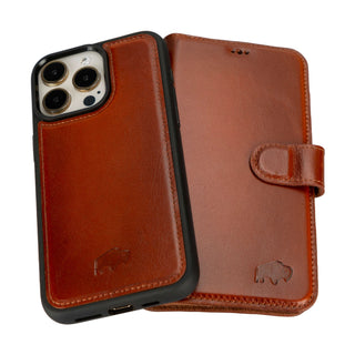 Carter iPhone 15 Pro MAX Wallet Case, Burnished Tan - BlackBrook Case