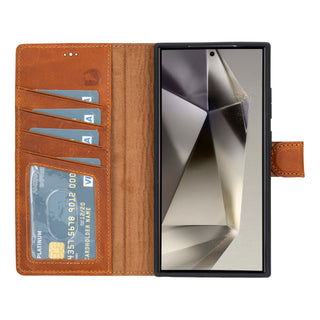 Carter Samsung S24 Ultra Wallet Case, Golden Brown - BlackBrook Case