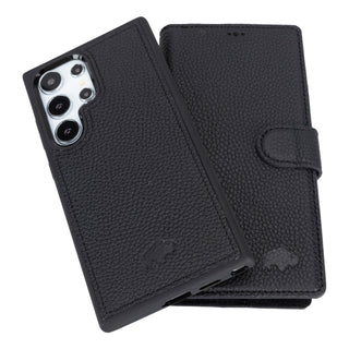 Carter Samsung S24 Ultra Wallet Case, Pebble Black - BlackBrook Case