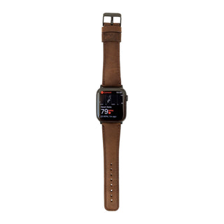 Classic Band for Apple Watch 40mm / 41mm, Distressed Coffee, Black Hardware - BlackBrook Case