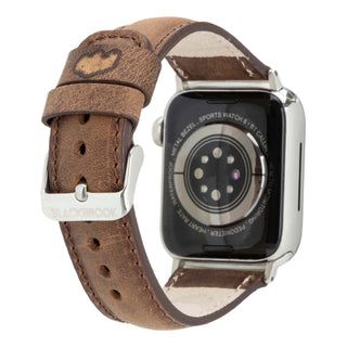 Classic Band for Apple Watch 44mm / 45mm, Distressed Coffee, Silver Hardware - BlackBrook Case
