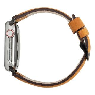 Classic Band for Apple Watch 44mm / 45mm, Golden Brown, Black Hardware - BlackBrook Case