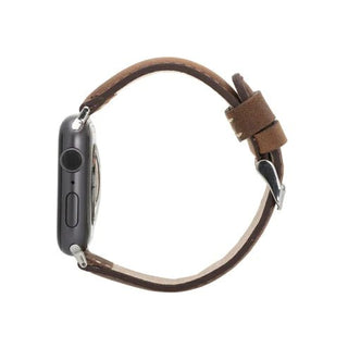 Classic Band for Apple Watch Ultra 49mm, Distressed Coffee, Silver Hardware - BlackBrook Case