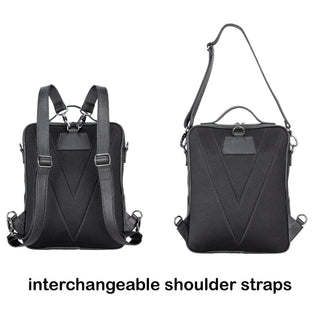 Hazel Leather Backpack, Pebble Black - BlackBrook Case