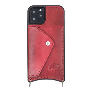 Lara iPhone 11 Pro Max Crossbody Wallet Case, Burnished Red - BlackBrook Case