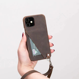 Palmer iPhone 12 Pro Max Card Case, Distressed Coffee - BlackBrook Case