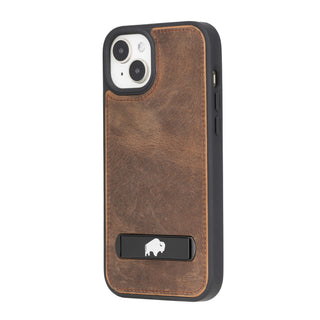 Reed iPhone 15 Plus Snap-On with Stand Case, Distressed Coffee - BlackBrook Case