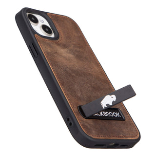 Reed iPhone 15 Plus Snap-On with Stand Case, Distressed Coffee - BlackBrook Case
