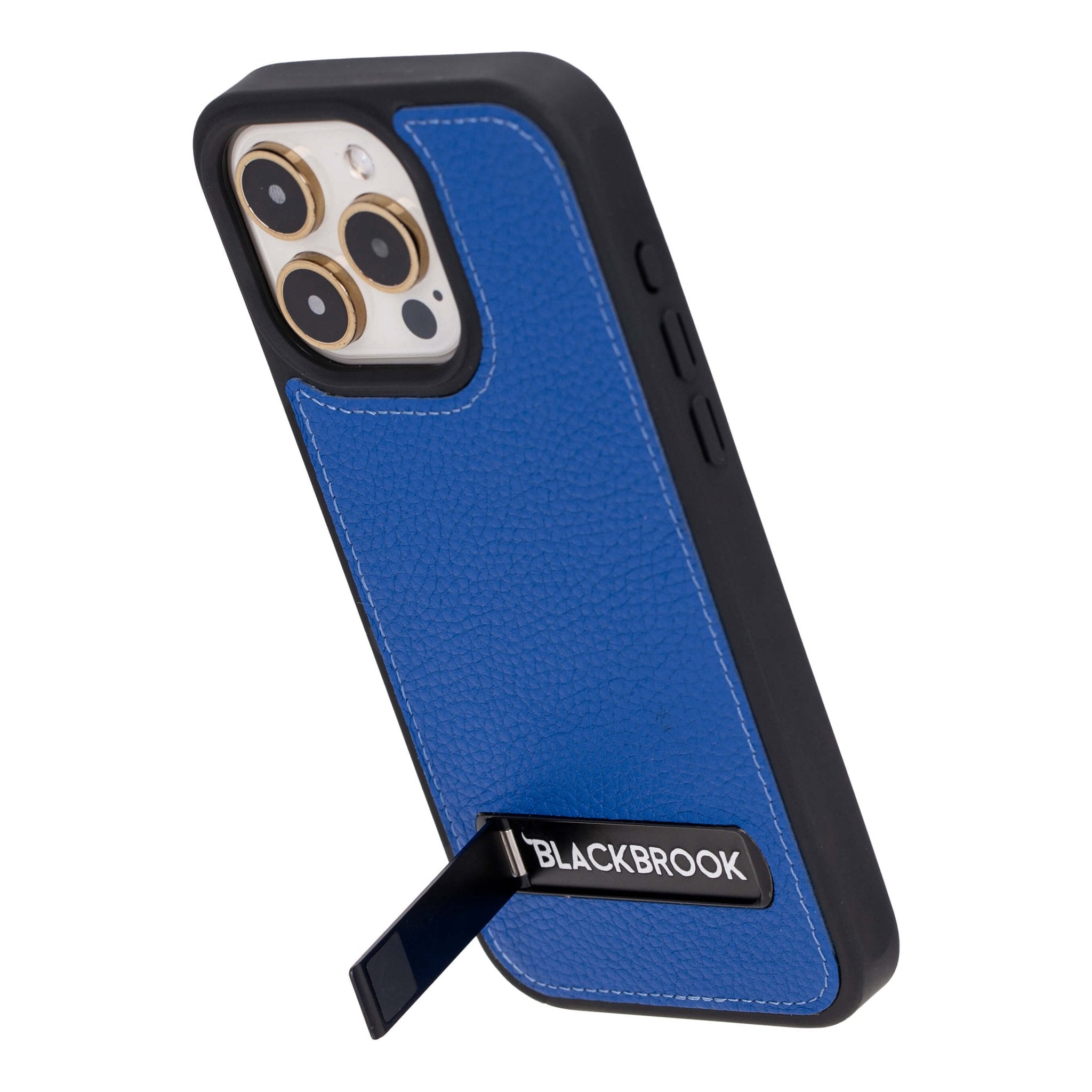 BlackBrook iPhone 15 Pro Max Leather Snap On Case with Stand