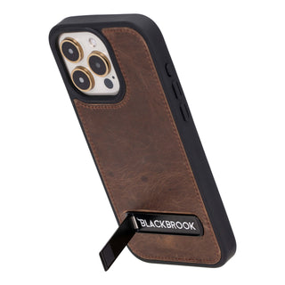 Reed iPhone 15 Pro MAX Snap-On with Stand Case, Distressed Coffee - BlackBrook Case