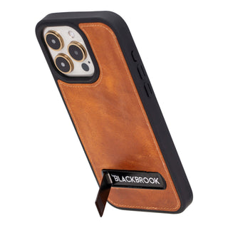 Reed iPhone 15 Pro MAX Snap-On with Stand Case, Golden Brown - BlackBrook Case