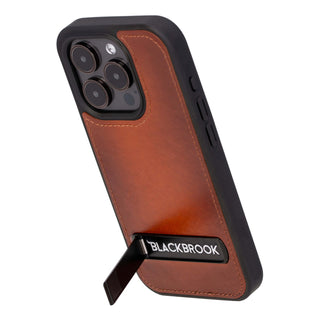 Reed iPhone 15 PRO Snap-On with Stand Case, Burnished Tan - BlackBrook Case