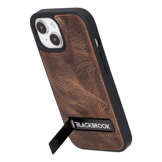 Reed iPhone 15 Snap-On with Stand Case, Distressed Coffee - BlackBrook Case