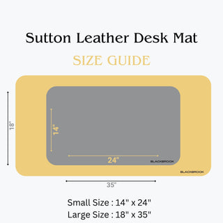 Sutton Leather Desk Mat, Small, Black - BlackBrook Case