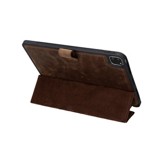 Trigon iPad Pro 12.9" (5th & 6th Gen) Folio Wallet Case, Distressed Coffee - BlackBrook Case