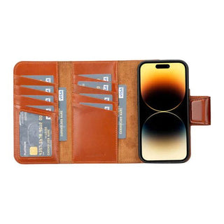 Tudor iPhone 14 PRO Wallet Case, Burnished Tan - BlackBrook Case
