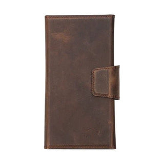 Tudor iPhone 15 Plus Wallet Case, Distressed Coffee - BlackBrook Case