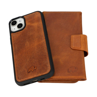 Tudor iPhone 15 Plus Wallet Case, Golden Brown - BlackBrook Case