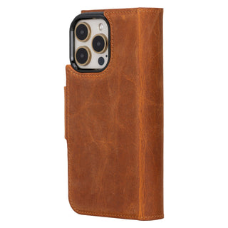 Tudor iPhone 15 Pro MAX Wallet Case, Golden Brown - BlackBrook Case